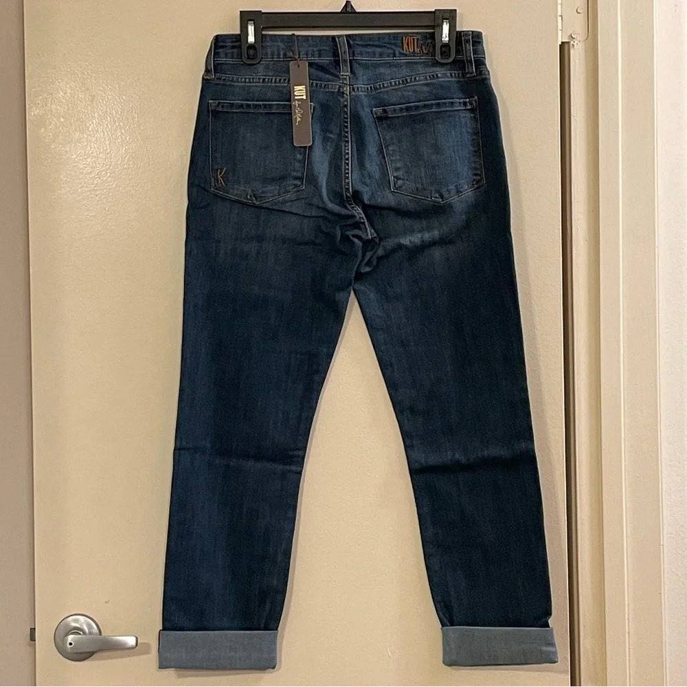 KUT FROM THE KLOTH‎ Boyfriend Straight Jeans in Wildflower with Medium Blue Wash - Picture 6 of 10